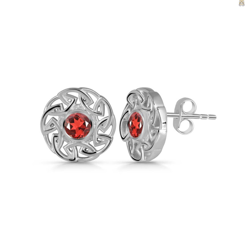Garnet Stud Earring