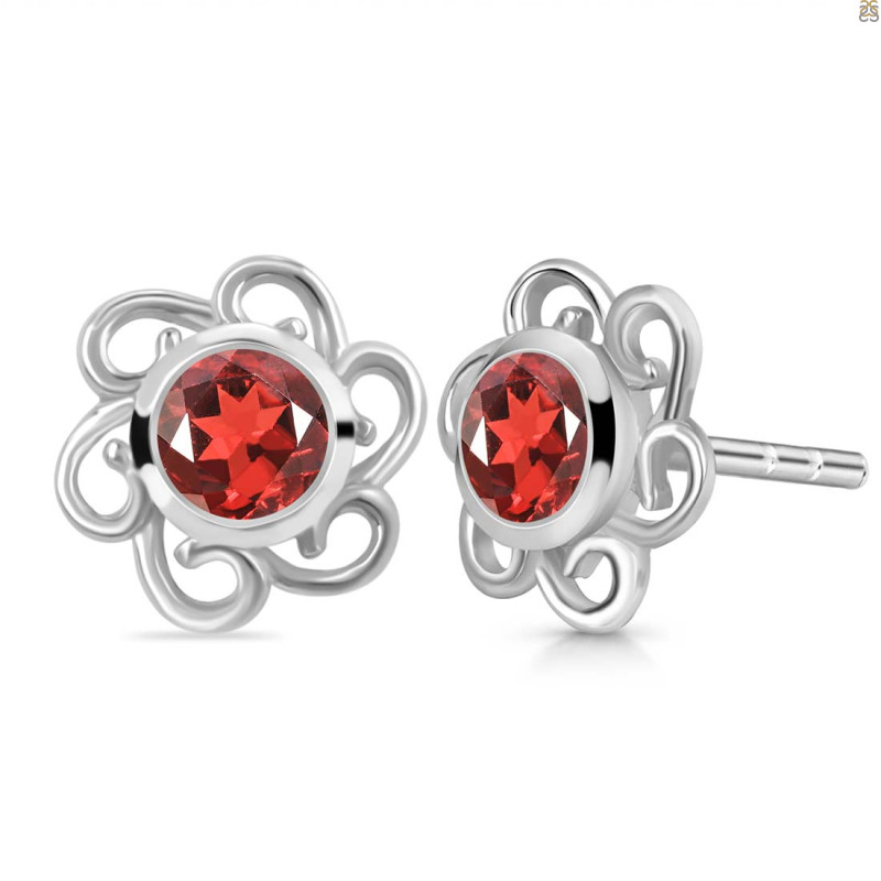 Garnet Stud Earring