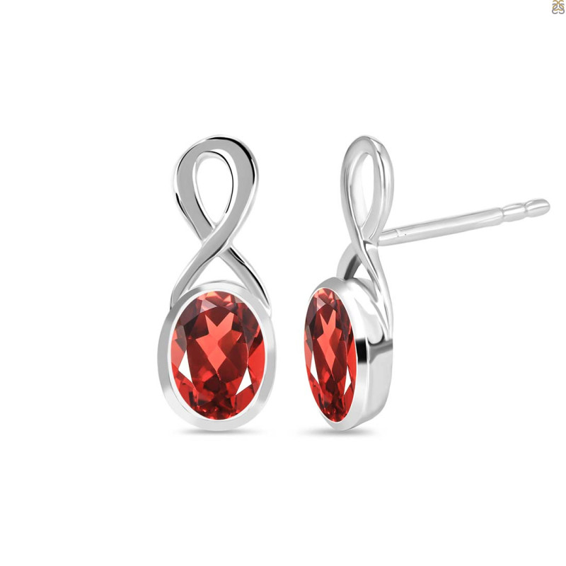 Garnet Stud Earring