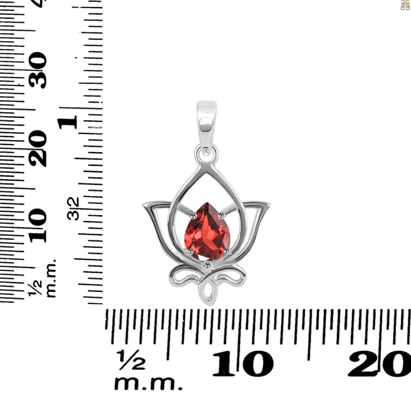 Garnet Lotus Pendant GAR-RDEP-877.