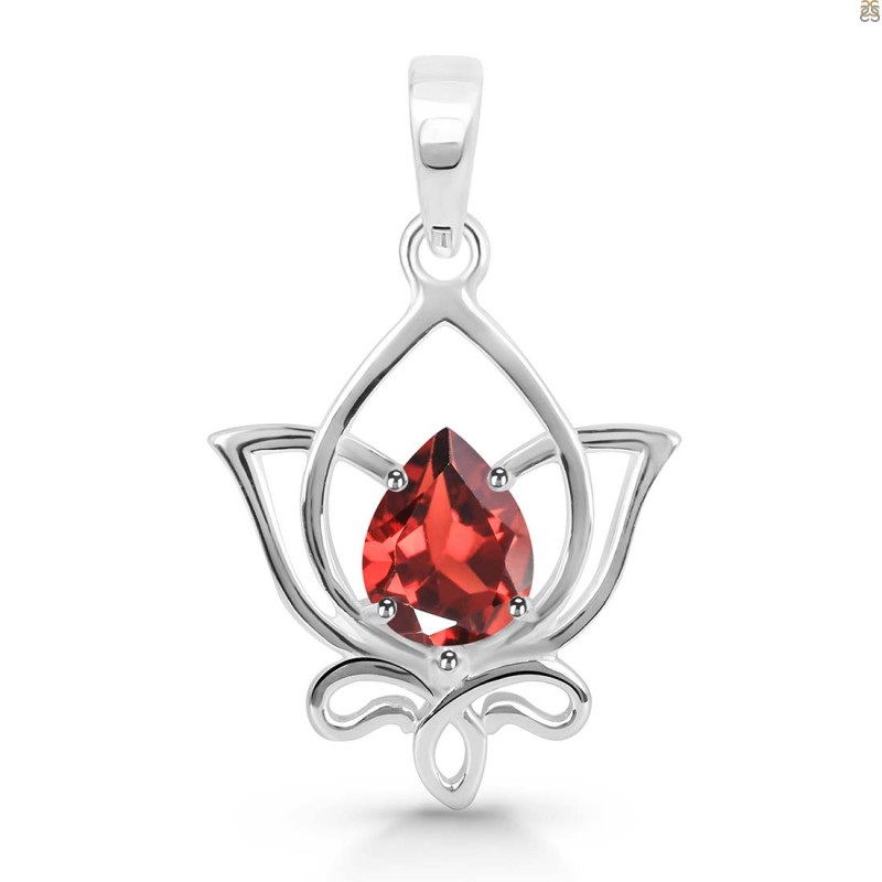 Garnet Lotus Pendant GAR-RDEP-877.
