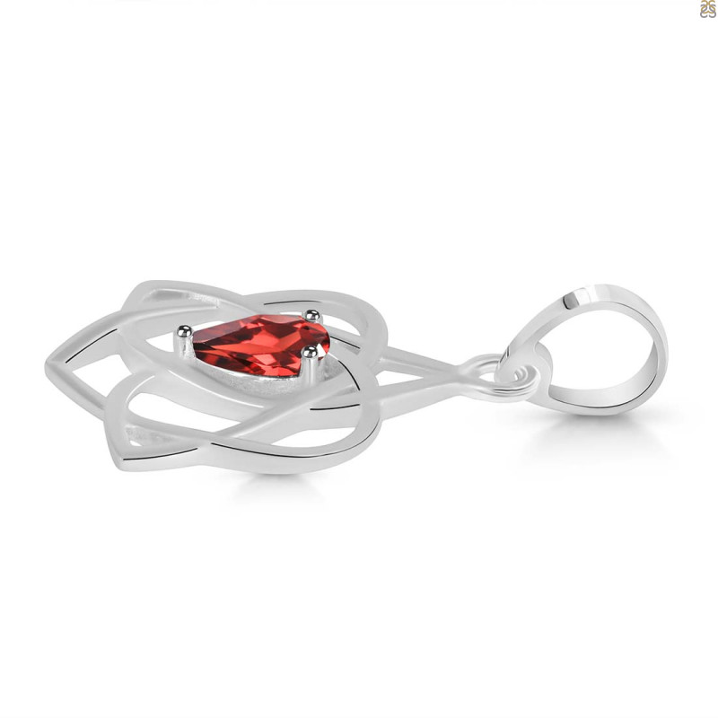 Garnet Triquetra Heart Knot Pendant GAR-RDEP-880.