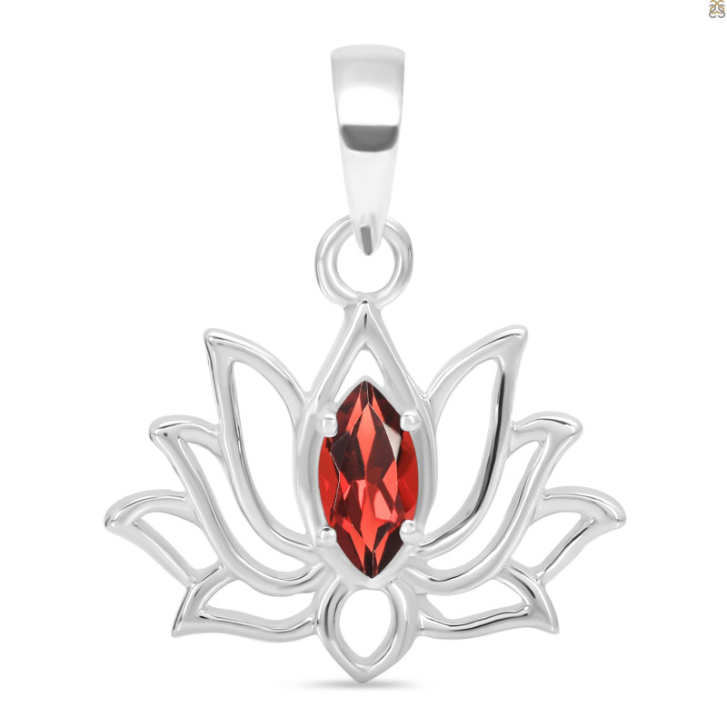 Garnet Lotus Pendant GAR-RDN-166.
