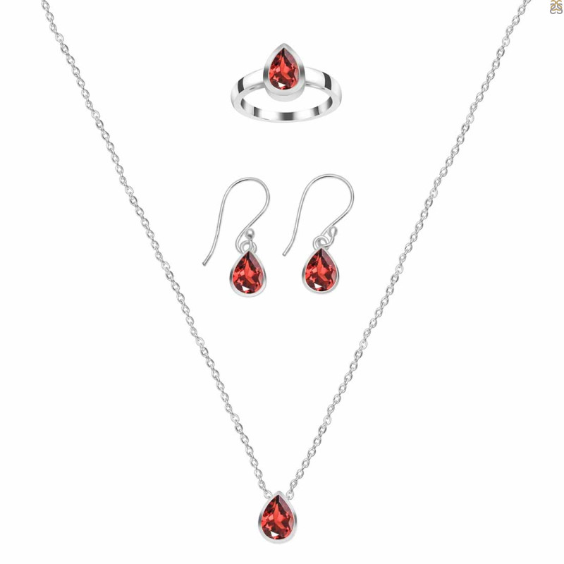 Garnet Jewelry Set