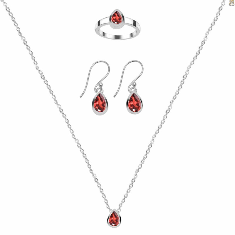 Garnet Jewelry Set
