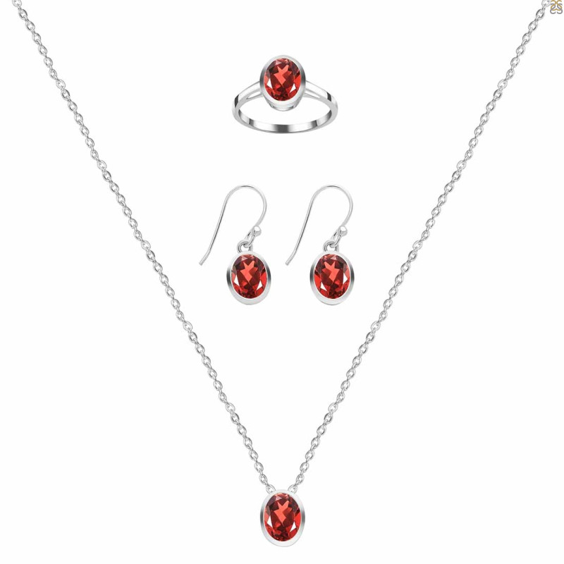 Garnet Jewelry Set