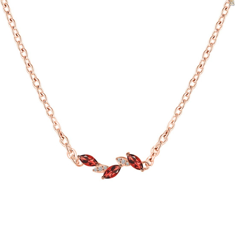 Garnet & White Topaz Necklace GAR-RDN-460.