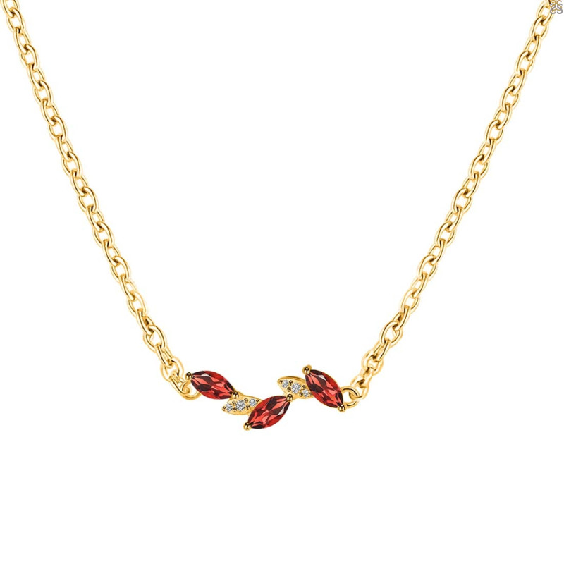 Garnet & White Topaz Necklace GAR-RDN-460.