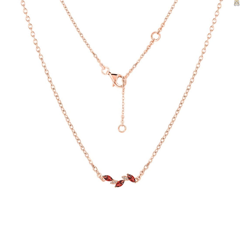 Garnet & White Topaz Necklace GAR-RDN-460.