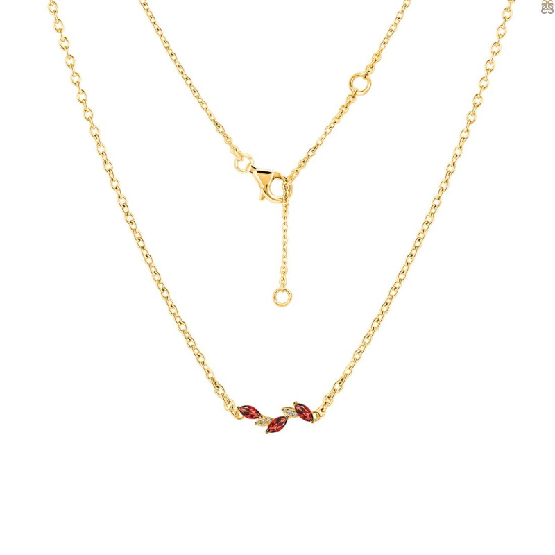 Garnet & White Topaz Necklace GAR-RDN-460.