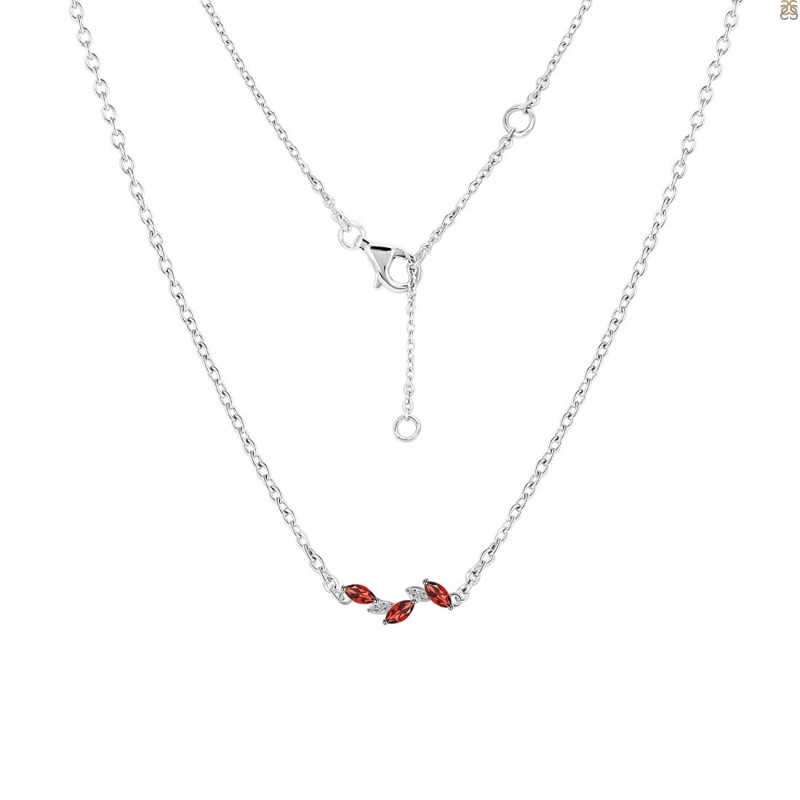Garnet & White Topaz Necklace