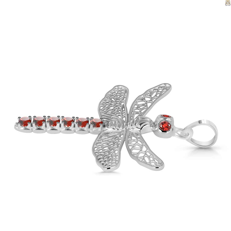 Garnet Dragon Fly Pendant