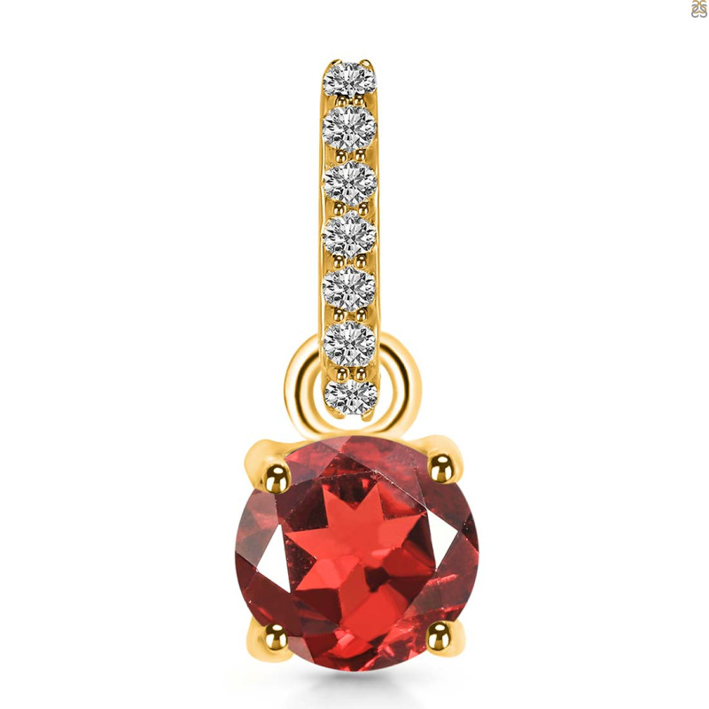 Garnet & White Topaz Pendant GAR-RDP-549-CZ-LOOP.