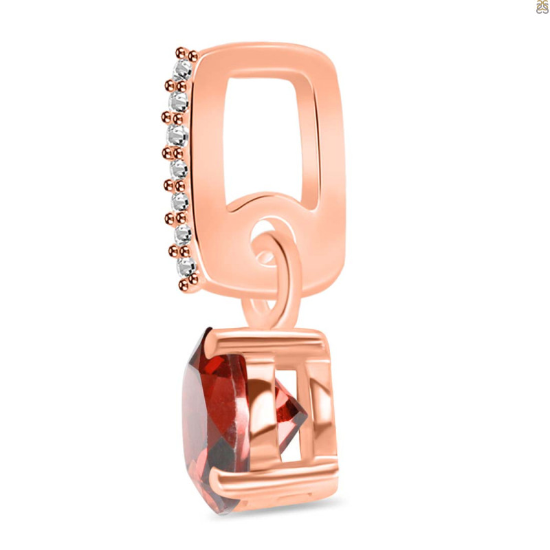 Garnet & White Topaz Pendant GAR-RDP-549-CZ-LOOP.