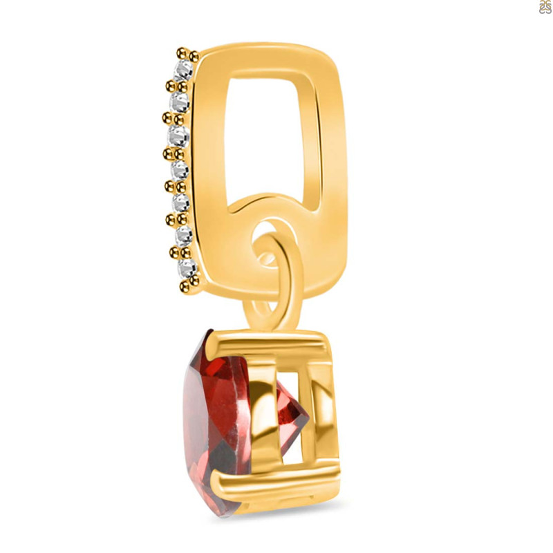 Garnet & White Topaz Pendant GAR-RDP-549-CZ-LOOP.