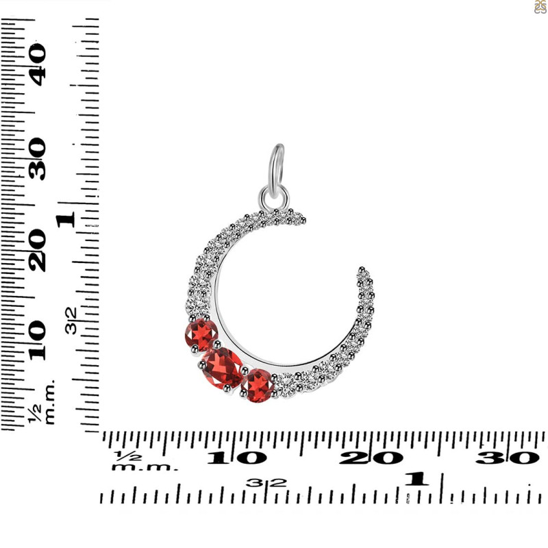 Garnet & White Topaz Pendant GAR-RDP-728.