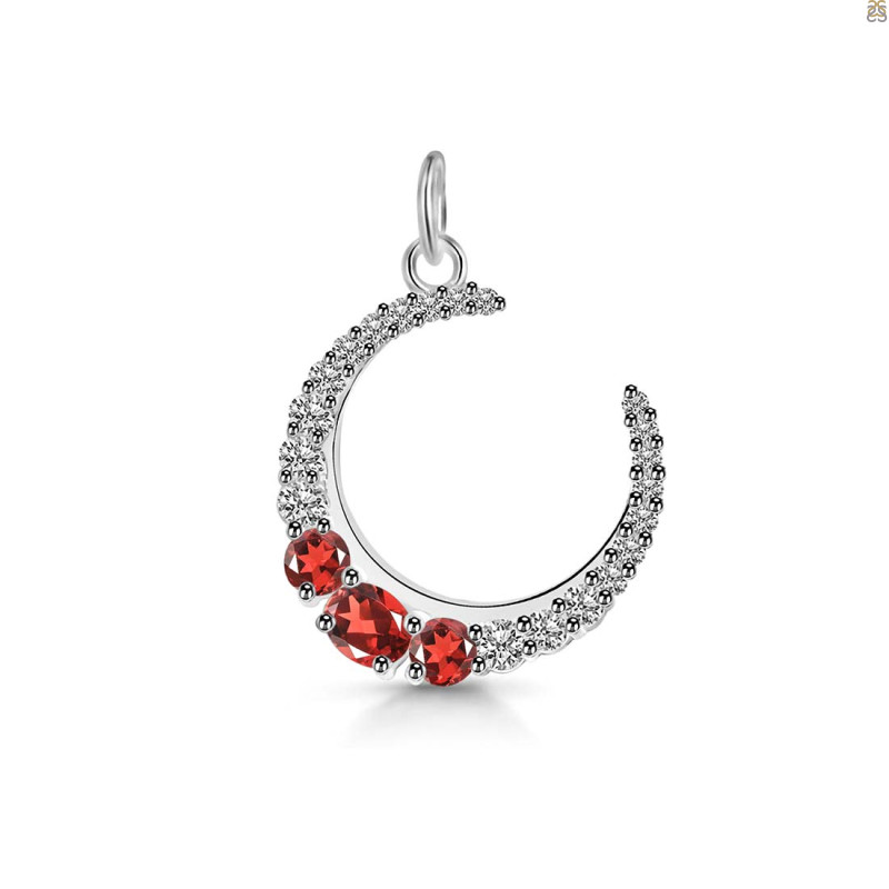 Garnet & White Topaz Pendant GAR-RDP-728.