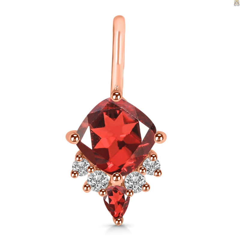 Garnet & White Topaz Pendant GAR-RDP-729.