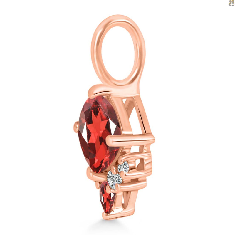 Garnet & White Topaz Pendant GAR-RDP-729.