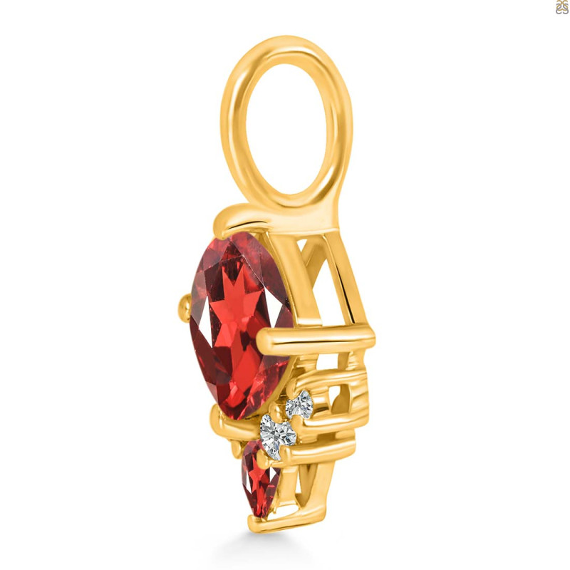Garnet & White Topaz Pendant GAR-RDP-729.