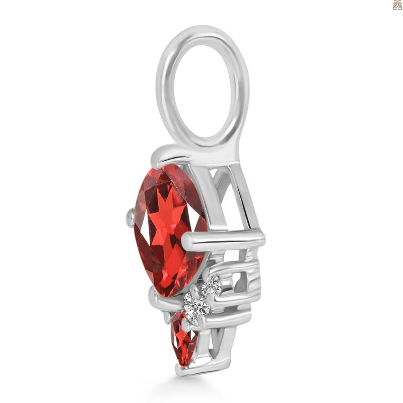 Garnet & White Topaz Pendant
