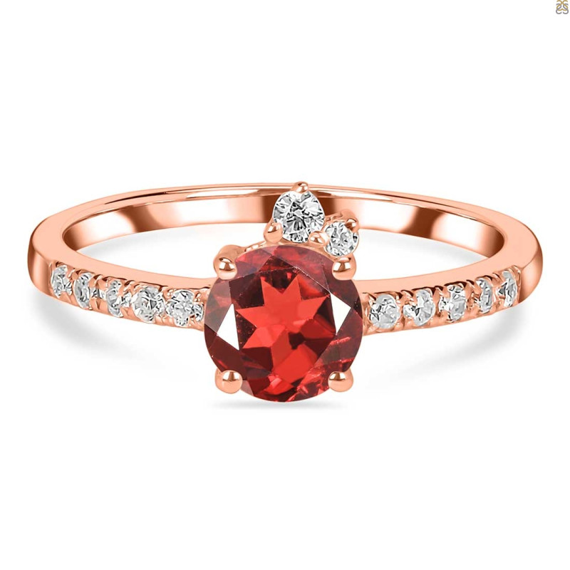 Garnet & White Topaz Ring GAR-RDR-2303.