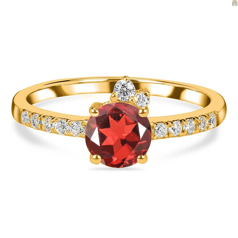 Garnet & White Topaz Ring GAR-RDR-2303.