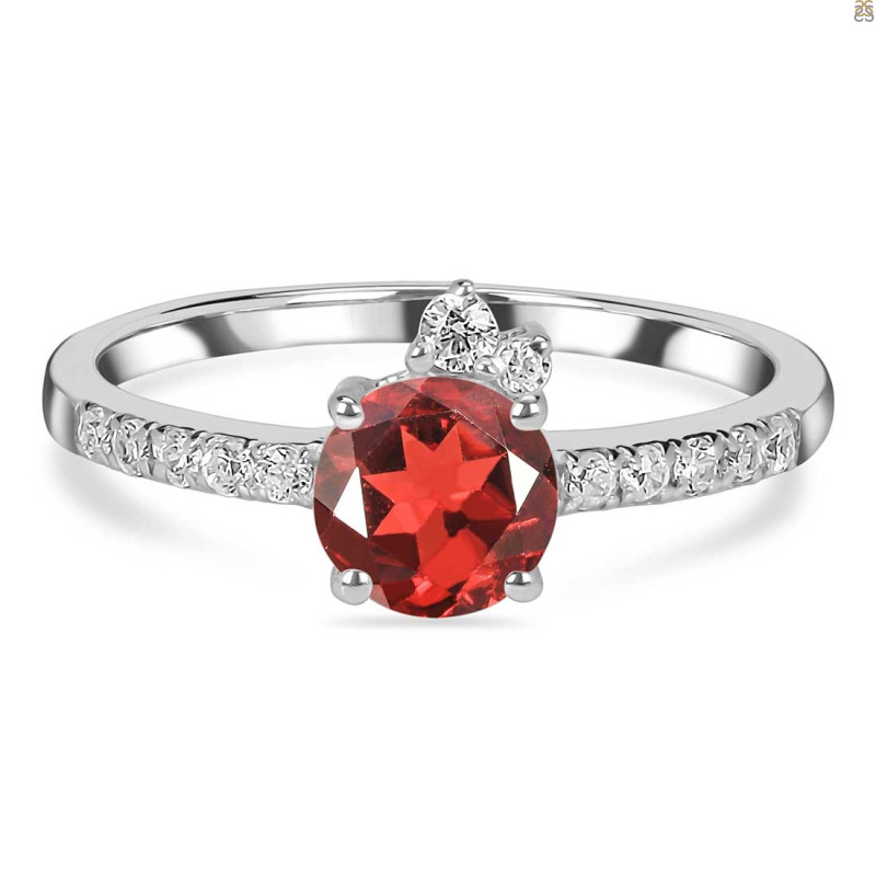 Garnet & White Topaz Ring GAR-RDR-2303.