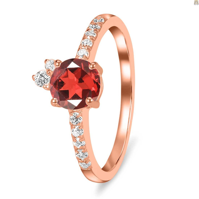 Garnet & White Topaz Ring GAR-RDR-2303.