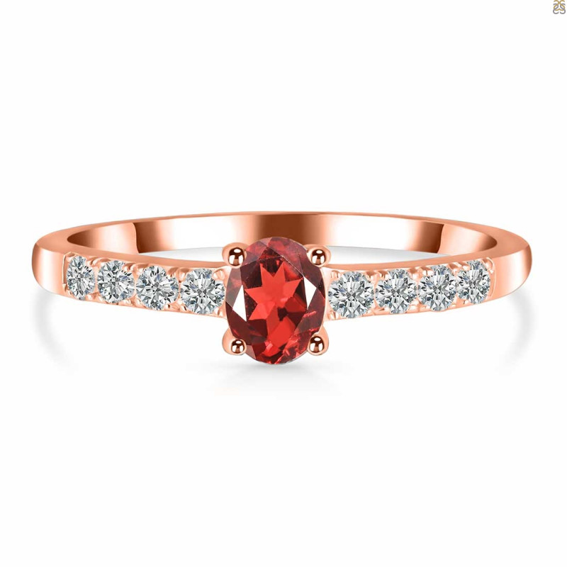 Garnet & White Topaz Ring GAR-RDR-2538.