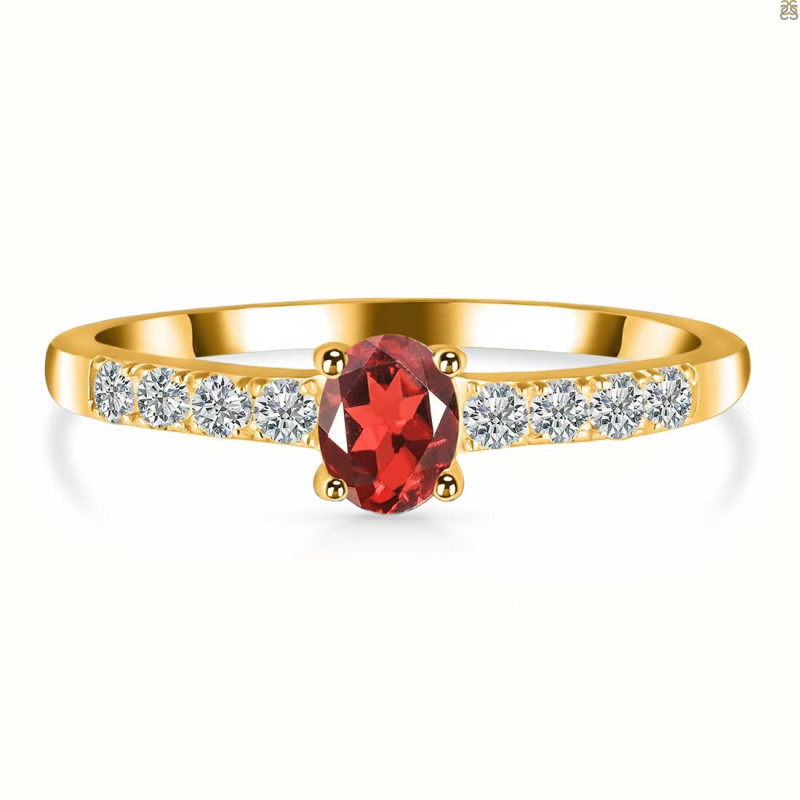 Garnet & White Topaz Ring GAR-RDR-2538.