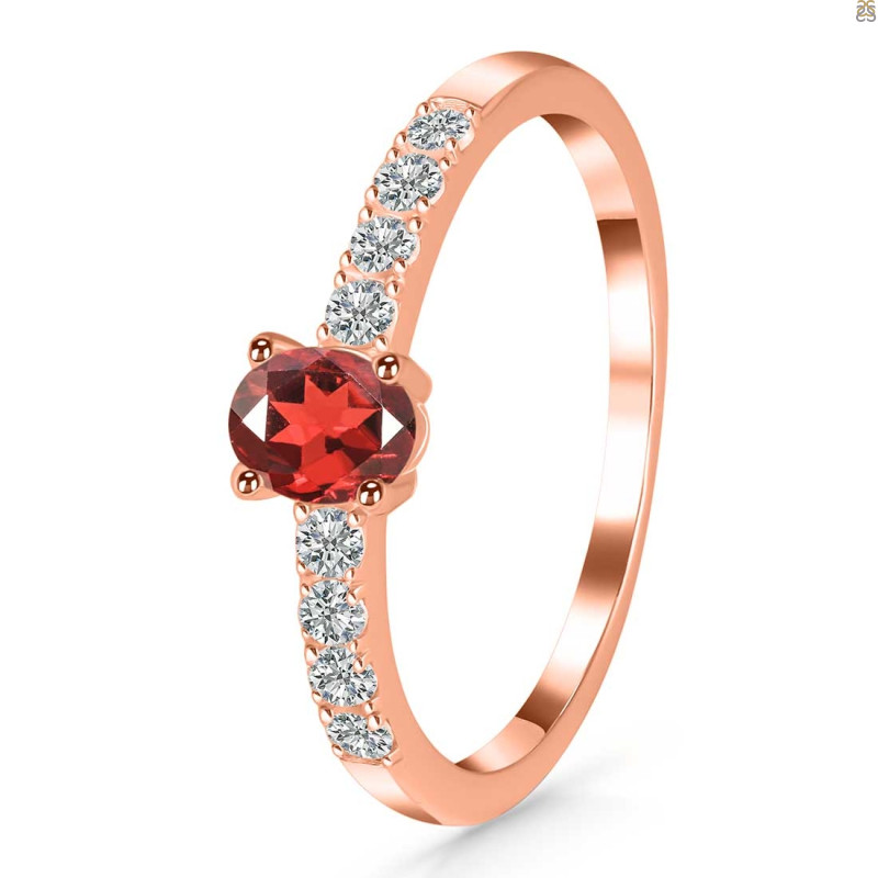 Garnet & White Topaz Ring GAR-RDR-2538.