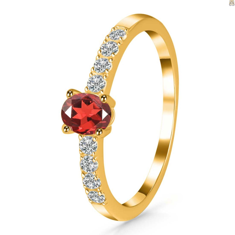 Garnet & White Topaz Ring GAR-RDR-2538.