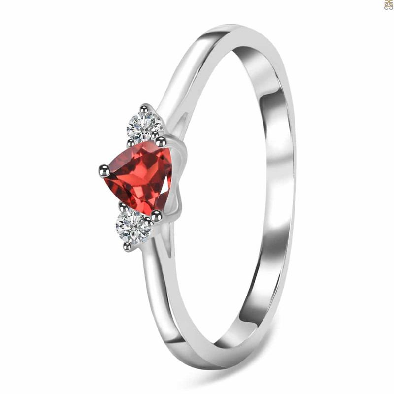 Garnet  & White Topaz Ring