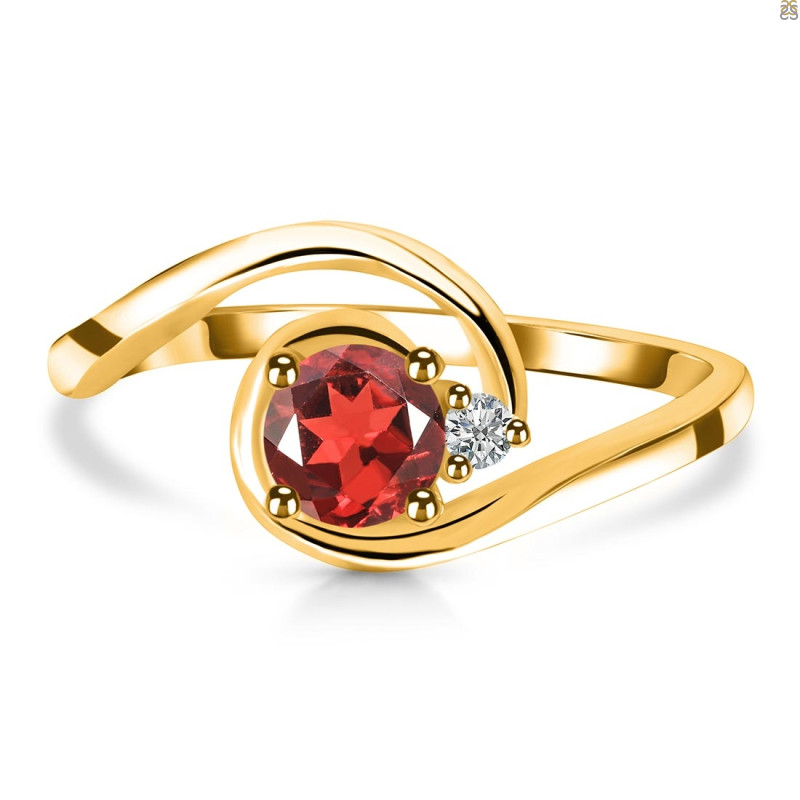 Garnet & White Topaz Ring GAR-RDR-2622.