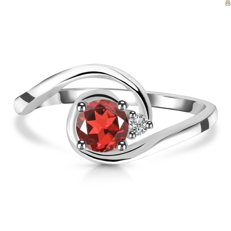 Garnet & White Topaz Ring GAR-RDR-2622.