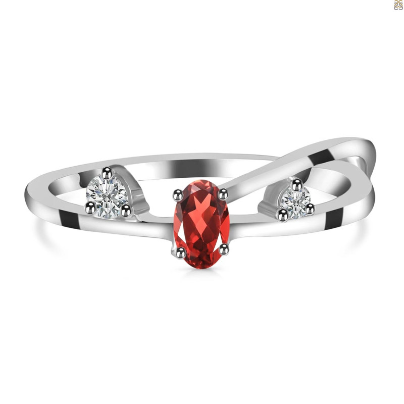 Garnet & White Topaz Ring GAR-RDR-2629.