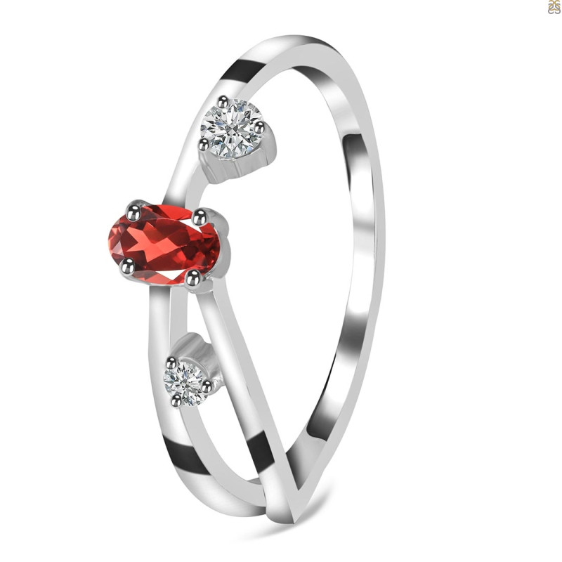 Garnet & White Topaz Ring