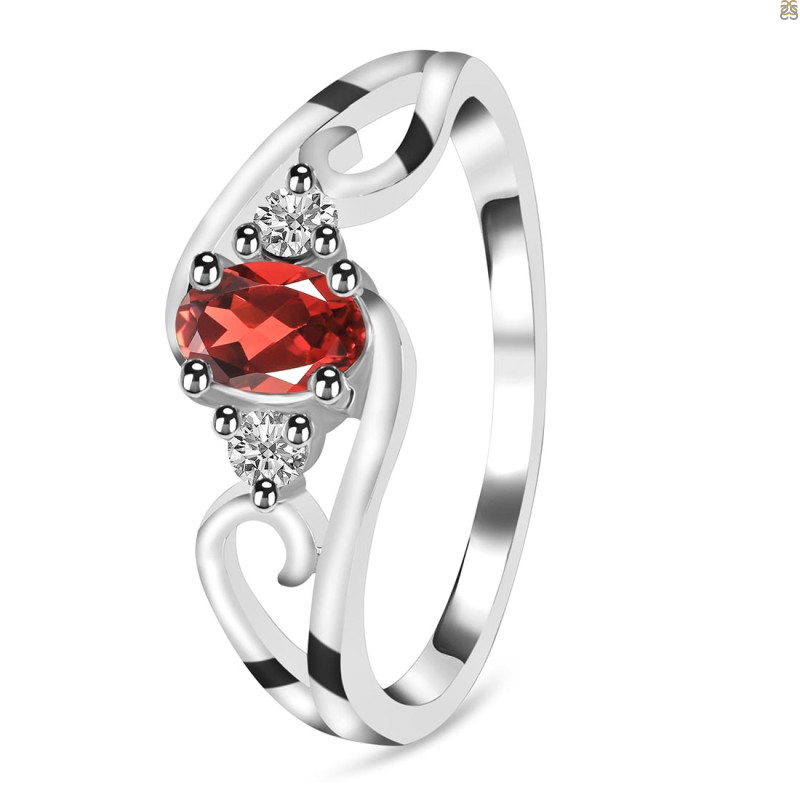 Garnet & White Topaz Ring