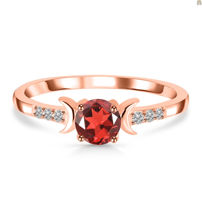 Garnet & White Topaz Ring GAR-RDR-2845.