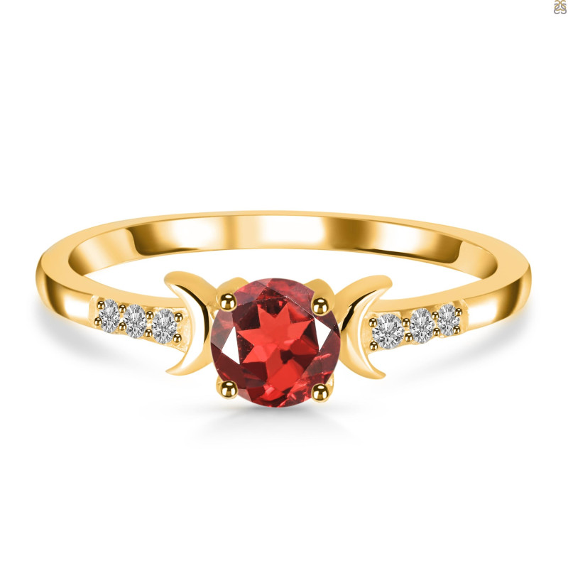 Garnet & White Topaz Ring GAR-RDR-2845.