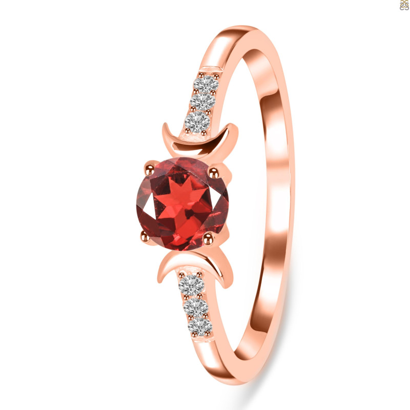 Garnet & White Topaz Ring GAR-RDR-2845.