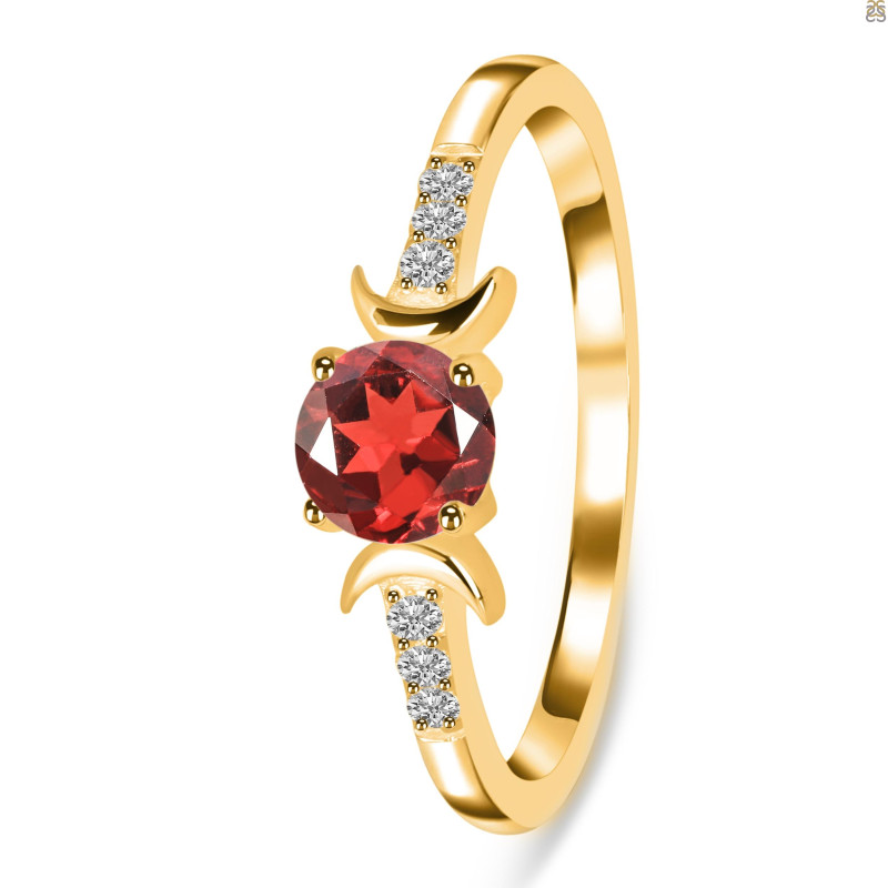 Garnet & White Topaz Ring GAR-RDR-2845.