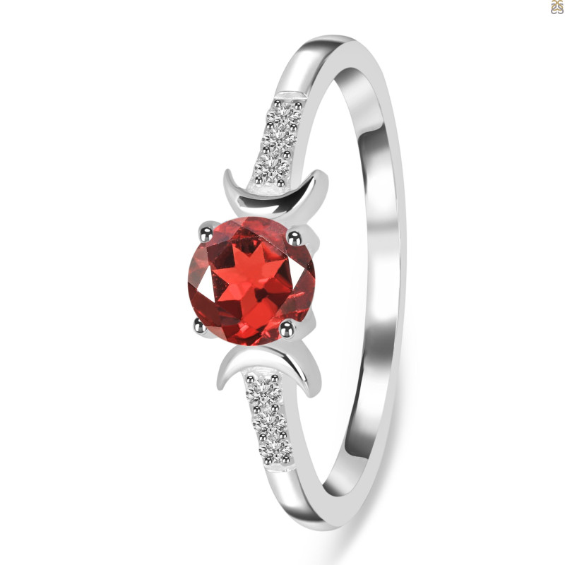 Garnet & White Topaz Ring