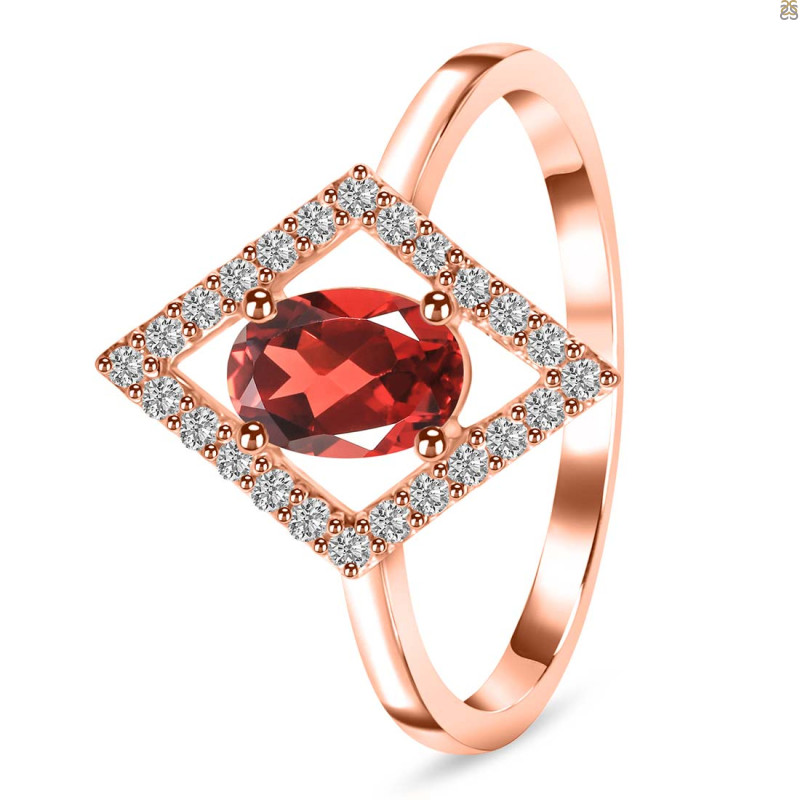 Garnet & White Topaz Ring GAR-RR-134.