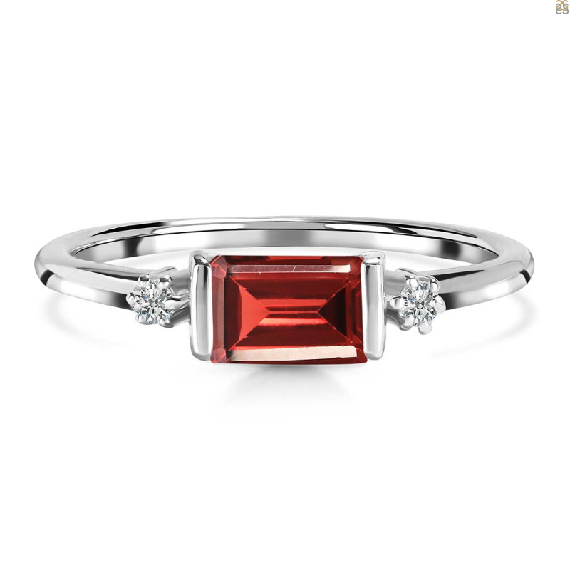 Garnet & White Topaz Ring GAR-RR-135.