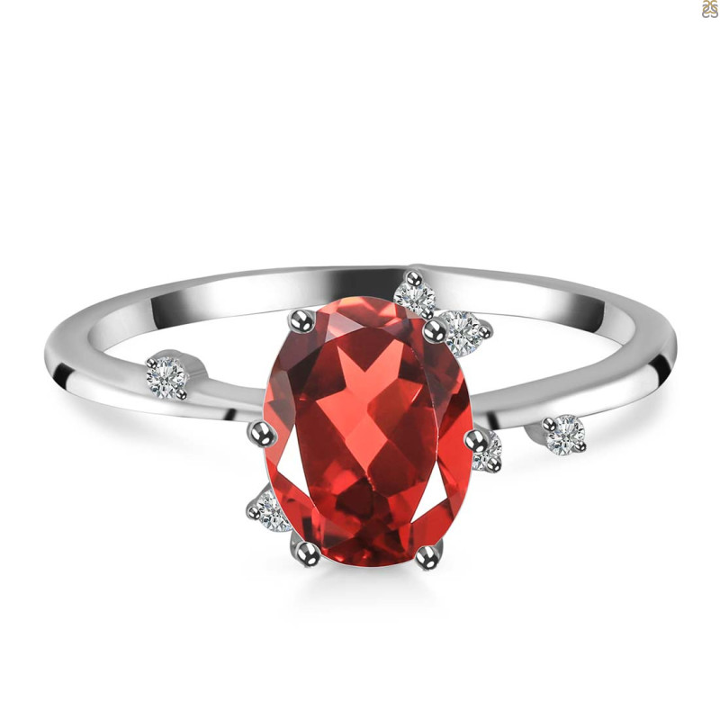 Garnet & White Topaz Ring GAR-RR-318.