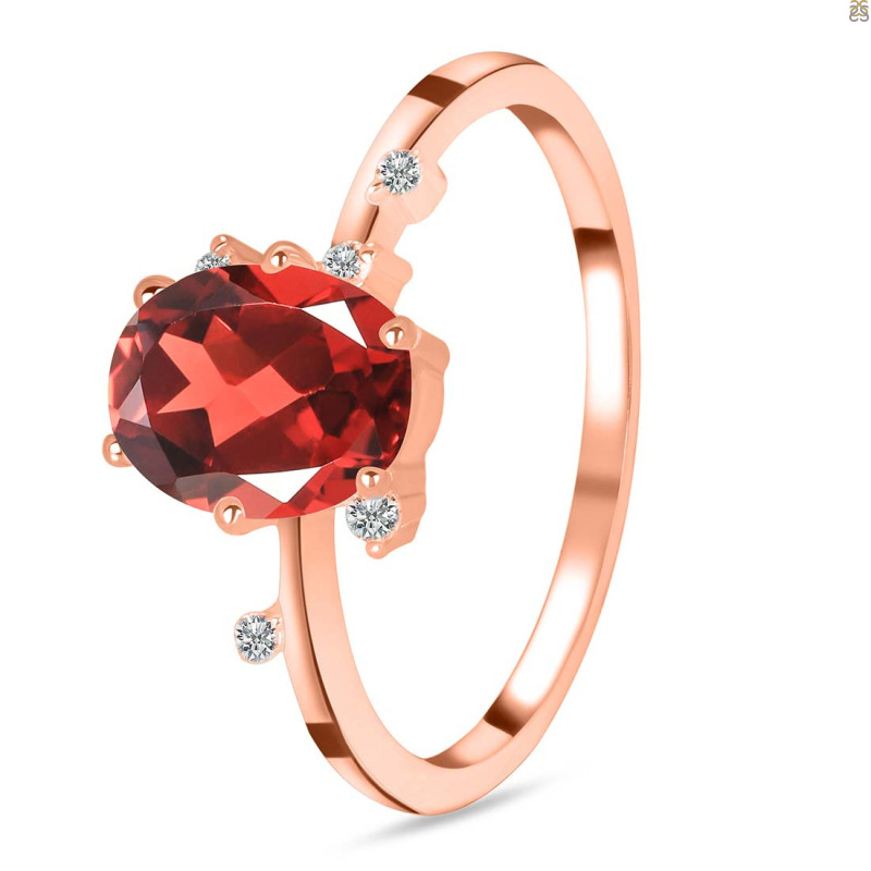 Garnet & White Topaz Ring GAR-RR-318.
