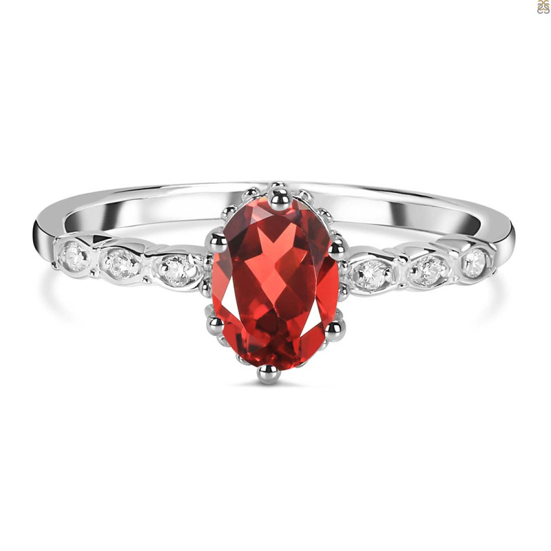 Garnet & White Topaz Ring GAR-RR-35.