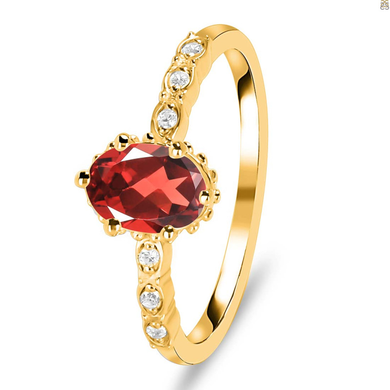 Garnet & White Topaz Ring GAR-RR-35.